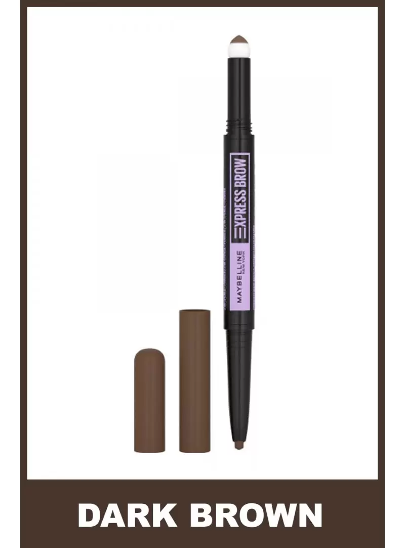 Maybelline New York Express Brow Satin Duo Çift Taraflı Kaş Kalemi - 04 Koyu Ton