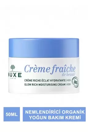 Nuxe Creme Fraiche Glow Rich Moisturizing Cream 48H - Nemlendirici Organik Yoğun Bakım Kremi - 50 ml