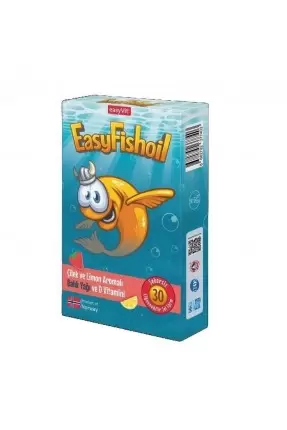 Easyvit EasyFish Oil Omega 3 - Çilek&Limon Aromalı - Çiğnenebilir 30 Jel Tablet