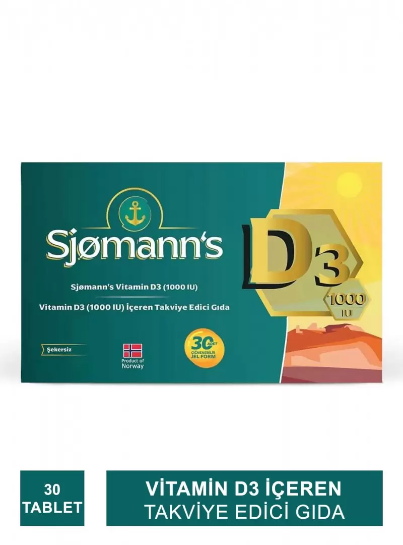 Sjomann's D3 1000IU 30 Çiğnenebilir Jel Tablet