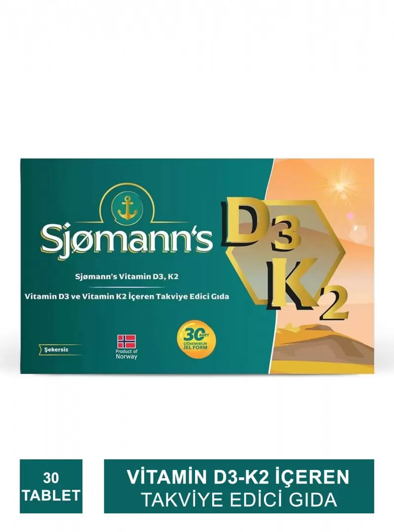 Sjomann's D3K2 30 30 Çiğnenebilir Jel Tablet