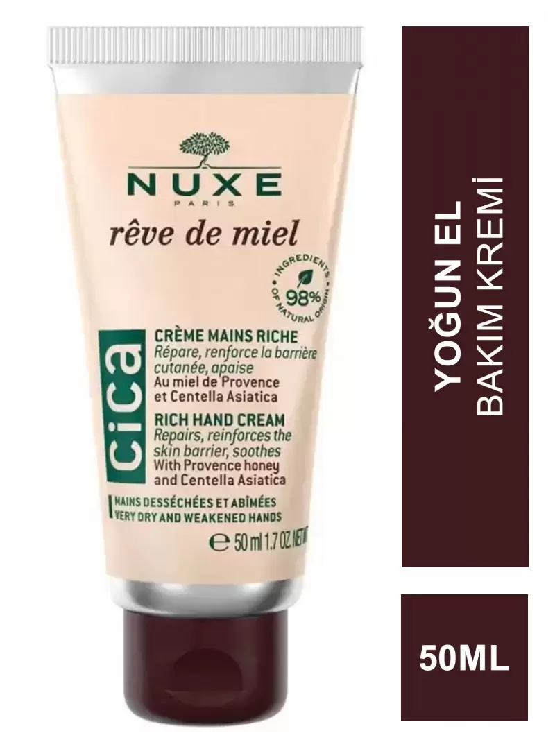 Nuxe Reve De Miel Cica Rich Hand Cream Yoğun El Bakım Kremi 50 ml