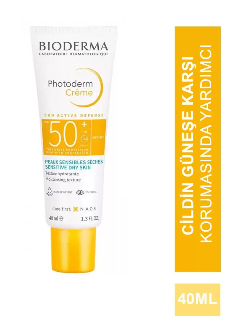 Bioderma Photoderm Creme Renksiz Kuru Ciltler için Yüksek Korumalı SPF50+ Yüz Güneş Kremi 40 ml