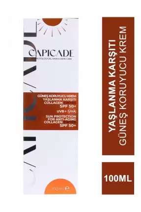 Capicade Güneş Koruyucu Krem Spf 50+ Yaşlanma Karşıtı - Renkli 100 ml