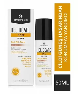 Heliocare 360 Color Gel Oil-Free Bronze Spf50+ Renkli Güneş Kremi 50 ml