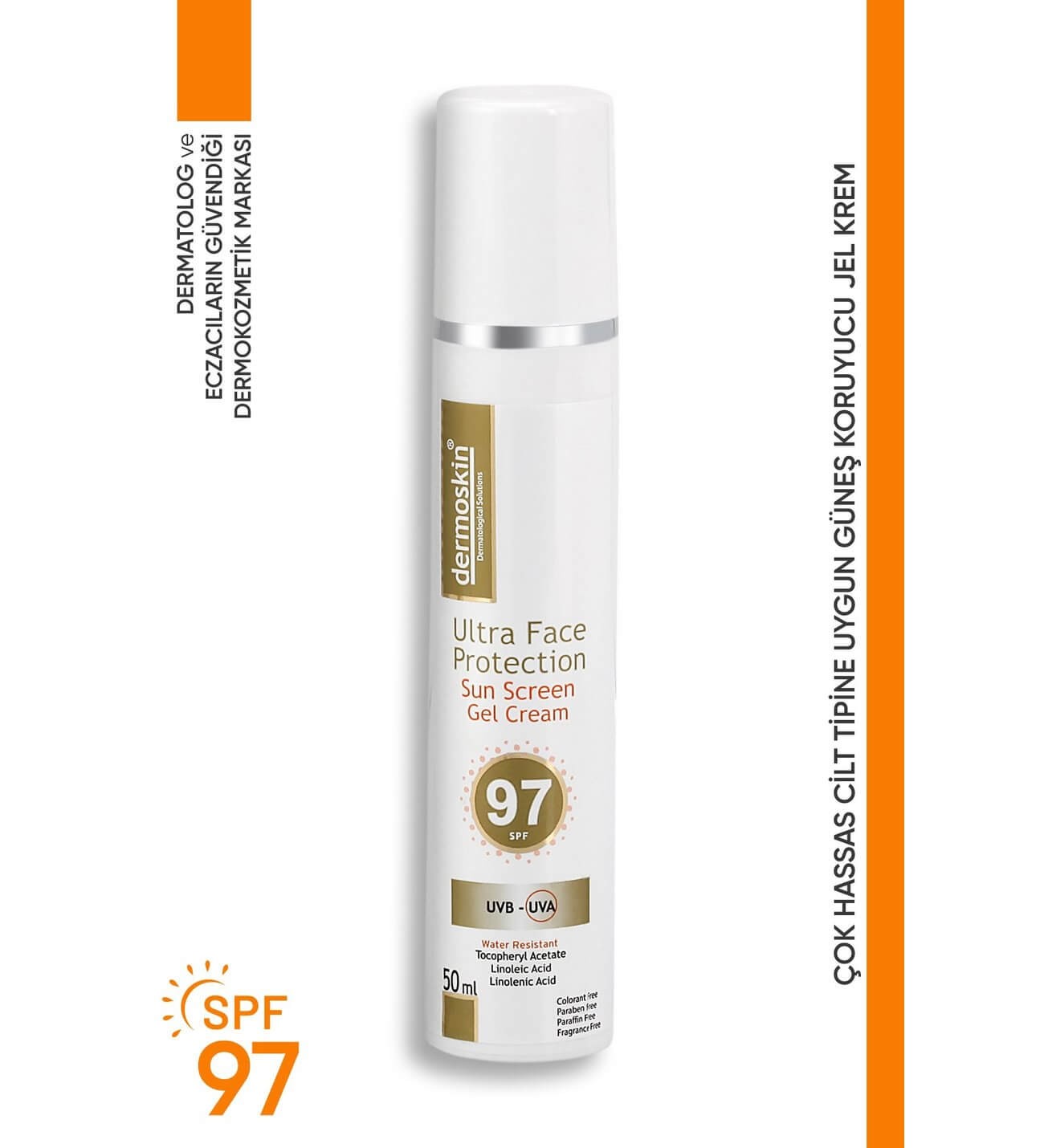 Outlet - Dermoskin SPF 50+ Ultra Face Protection Gel Cream 97 - 50 ml