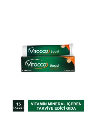 Outlet - Vitocco Boost Vitamin Mineral İçeren Takviye Edici Gıda 15 Efervesan Tablet