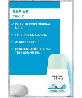 Outlet - Garnier Mineral Saf ve Temiz Roll-On Deodorant 50 ml