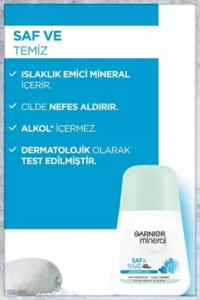 Garnier Mineral Saf ve Temiz Roll-On Deodorant 50 ml