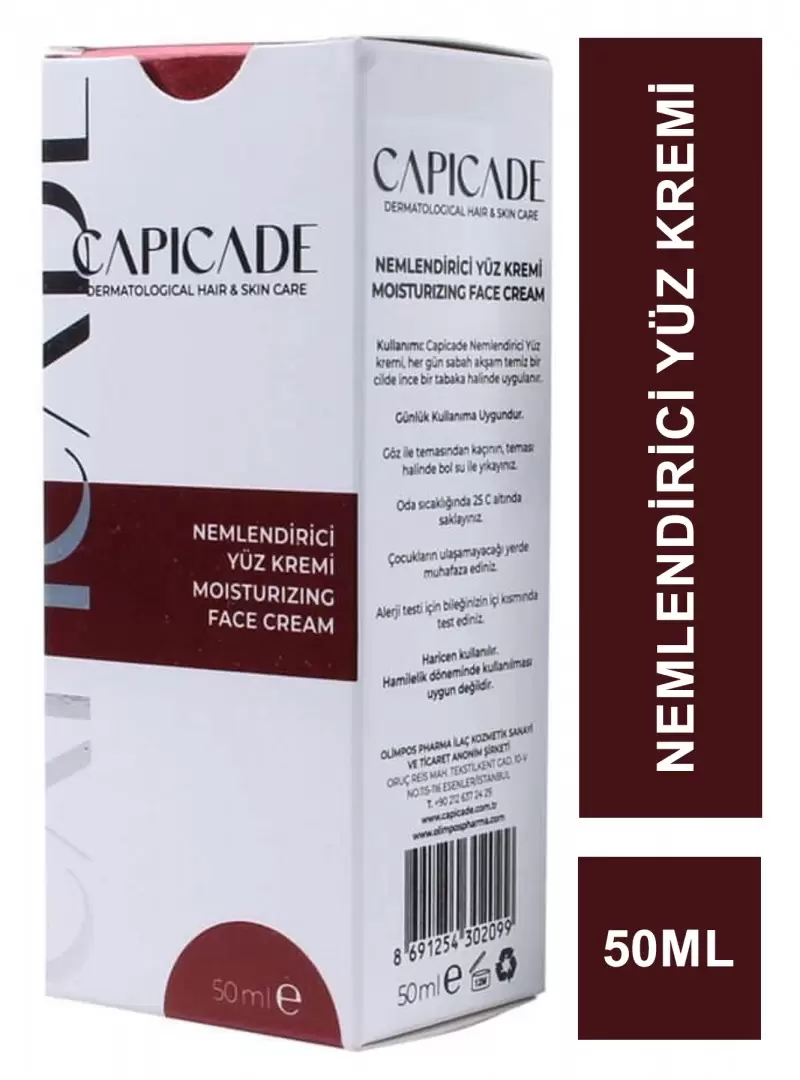 Capicade Nemlendirici Yüz Kremi 50 ml