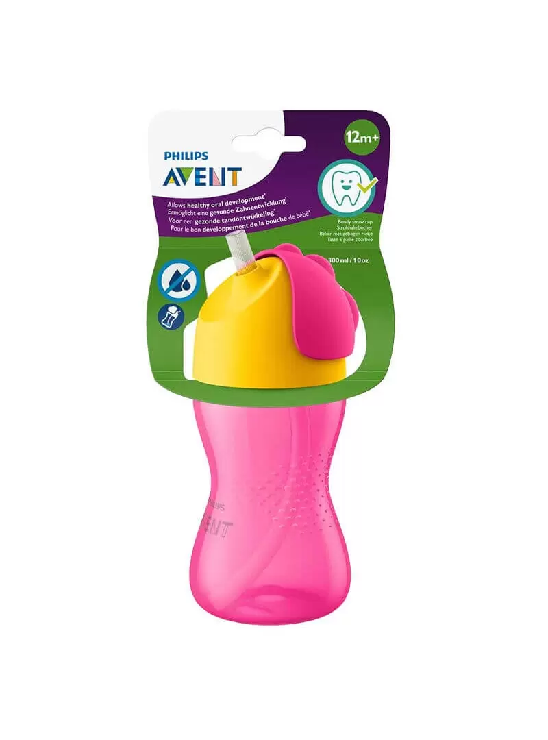 Philips Avent Desenli Pipetli Bardak 12+ Ay 300 ml - Kız - SCF798-02 -