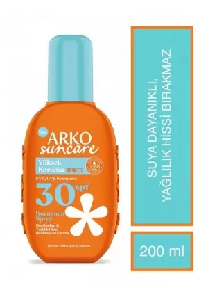 Arko Suncare Spf30 Yüksek Korumalı Vücut Güneş Spreyi 200 ml