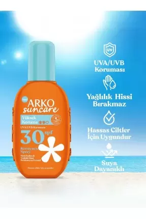 Arko Suncare Spf30 Yüksek Korumalı Vücut Güneş Spreyi 200 ml