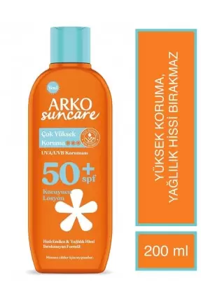 Arko Suncare Spf50 Yüksek Korumalı Vücut Güneş Losyonu 200 ml