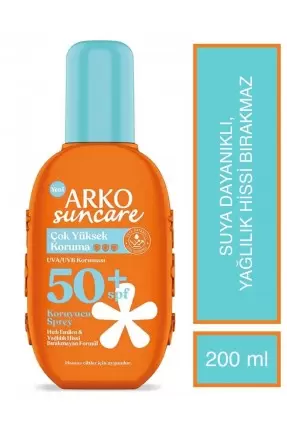 Arko Suncare Spf50 Çok Yüksek Korumalı Vücut Güneş Spreyi 200 ml