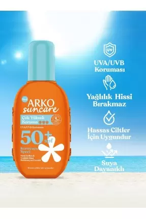 Arko Suncare Spf50 Çok Yüksek Korumalı Vücut Güneş Spreyi 200 ml