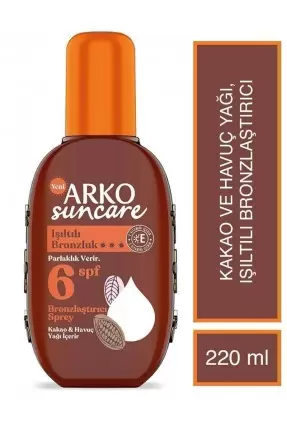 Arko Suncare Spf6 Bronzlaştırıcı Güneş Yağı Sprey 220 ml