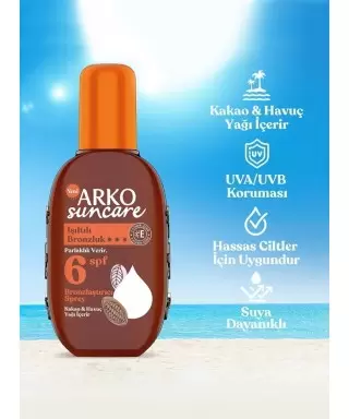 Arko Suncare Spf6 Bronzlaştırıcı Güneş Yağı Sprey 220 ml