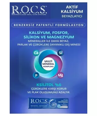 Rocs Aktif Kalsiyum Beyazlatıcı Diş Macunu 75 ml