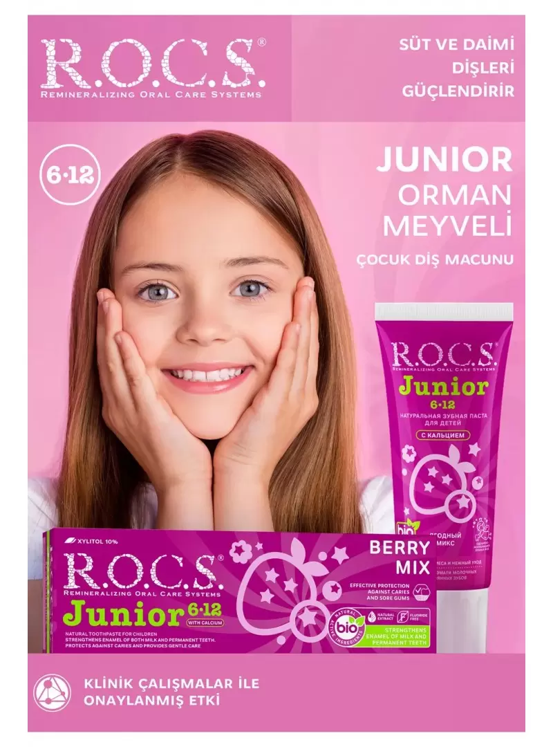 ROCS Junior 6-12 Yaş Diş Macunu - Orman Meyveleri Tadında 60 ml