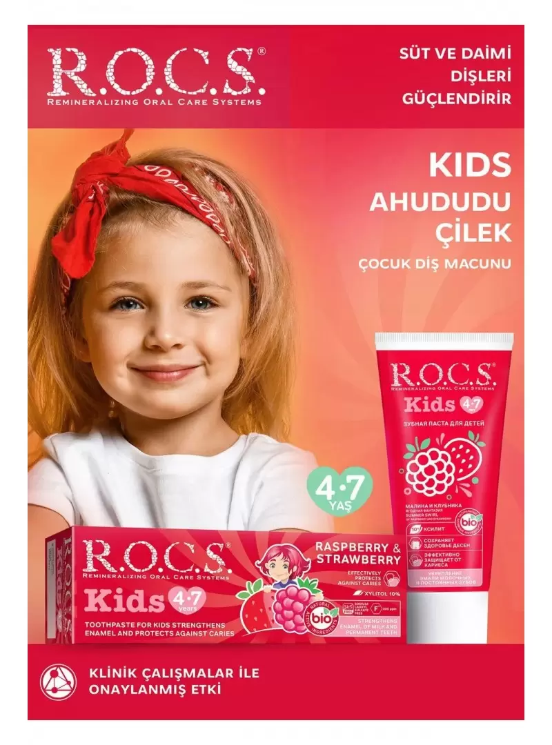 ROCS Kids Ahududu Ve Çilek 4-7 Yaş Diş Macunu 35 ml