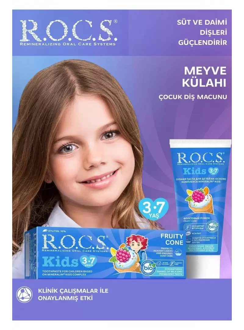 ROCS Kids Meyve Külahı 3-7 Yaş Diş Macunu