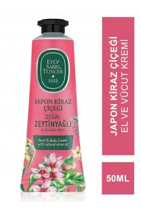 Eyüp Sabri Tuncer Japon Kiraz Çiçeği Doğal Zeytinyağlı El ve Vücut Kremi 50 ml