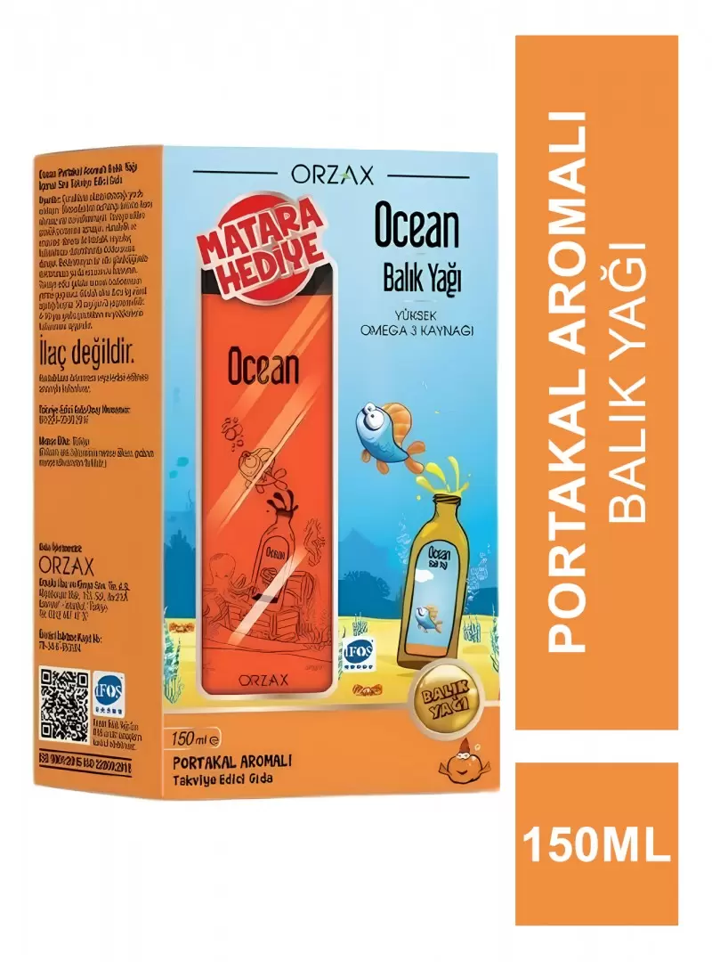 Ocean Balık Yağı Portakal Aromalı 150 ml - Matara Hediyeli