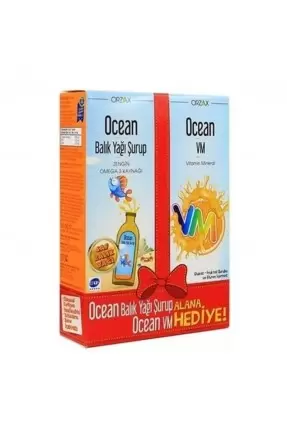 Ocean Orange Portakal Aromalı Balık Yağı Şurup 150ml + Ocean VM Şurup 150ml