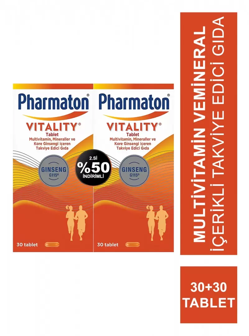 Pharmaton Vitality Multivitamin 2x30 Tablet - 2.si %50 İndirimli