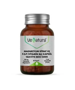 VeNatura Magnezyum Sitrat ve P5P ( Vitamin B6 ) 90 Kapsül