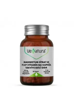 VeNatura Magnezyum Sitrat ve P5P ( Vitamin B6 ) 90 Kapsül