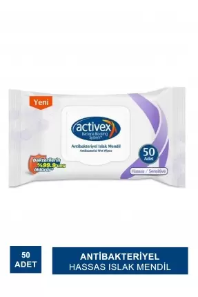 Activex Antibakteriyel Hassas Islak Mendil 50 Adet