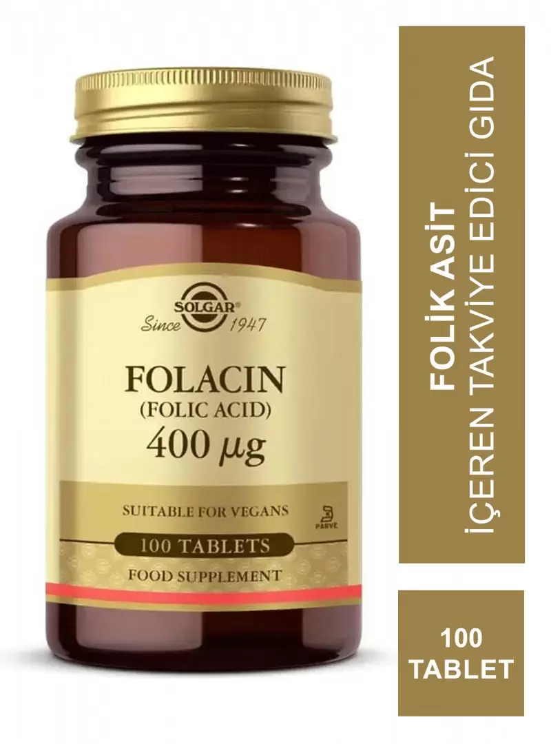 Solgar Folic Acid (Folacin) 400 mcg 100 Tablet