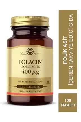 Solgar Folic Acid (Folacin) 400 mcg 100 Tablet