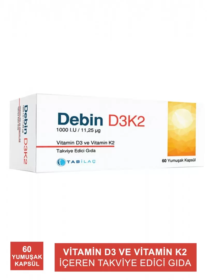 Debin D3K2 Vitamin 60 Yumuşak Kapsül