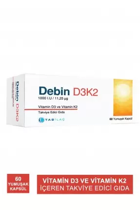 Debin D3K2 Vitamin 60 Yumuşak Kapsül