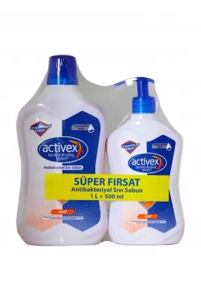 Activex Antibakteriyel Sıvı Sabun Aktif 1000 + 500 Ml