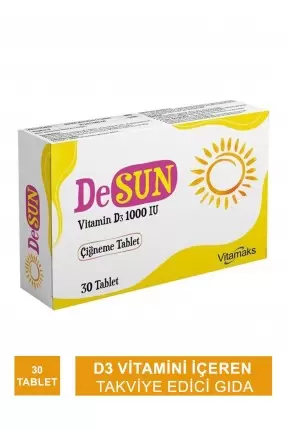 Outlet - Vitamaks DeSun Vitamin D3 1000IU 30 Tablet