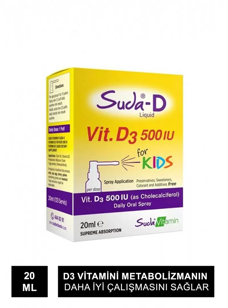 Outlet - Suda Vitamin Vitamin D3 500IU For Kids 20 ml