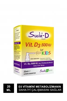 Outlet - Suda Vitamin Vitamin D3 500IU For Kids 20 ml