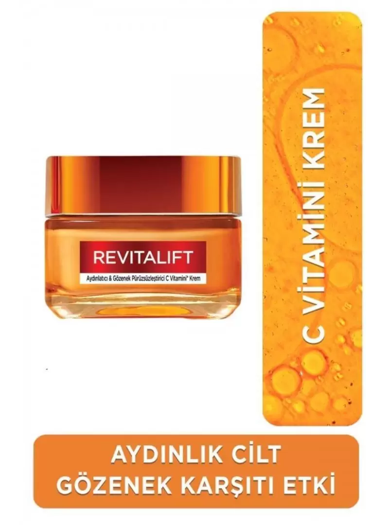 Loreal Paris Revitalift Aydınlatıcı & Gözenek Pürüzsüzleştirici C Vitamini Krem 50 ml