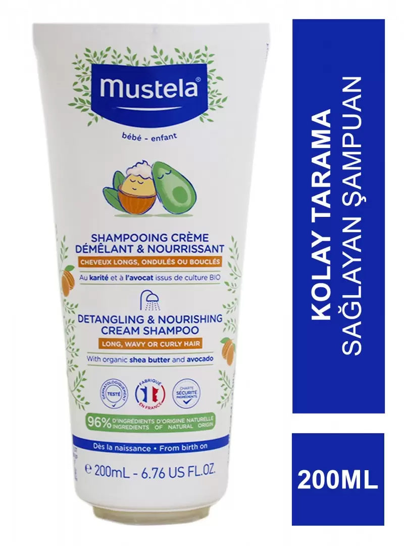 Mustela Detangling & Nourishing Cream Shampoo ( Kolay Tarama Sağlayan Şampuan ) 200 ml