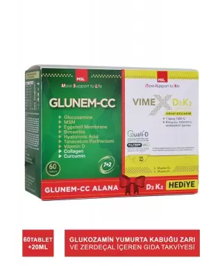 Msl Glunem-CC 60 Tablet ( Vimex D3K2 20ml Hediye )