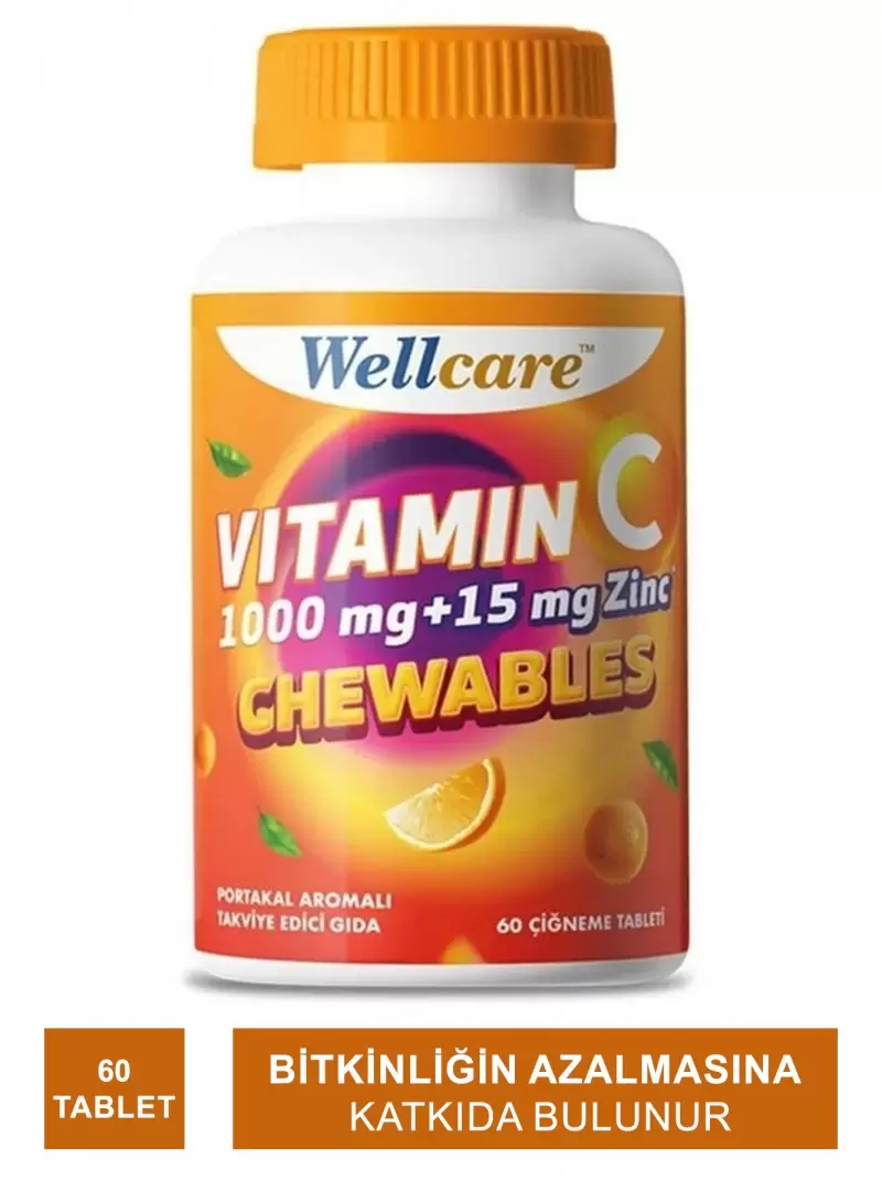 Outlet - Wellcare Vitamin C 1000 mg + 15 mg Zinc Chewable 60 Tablet