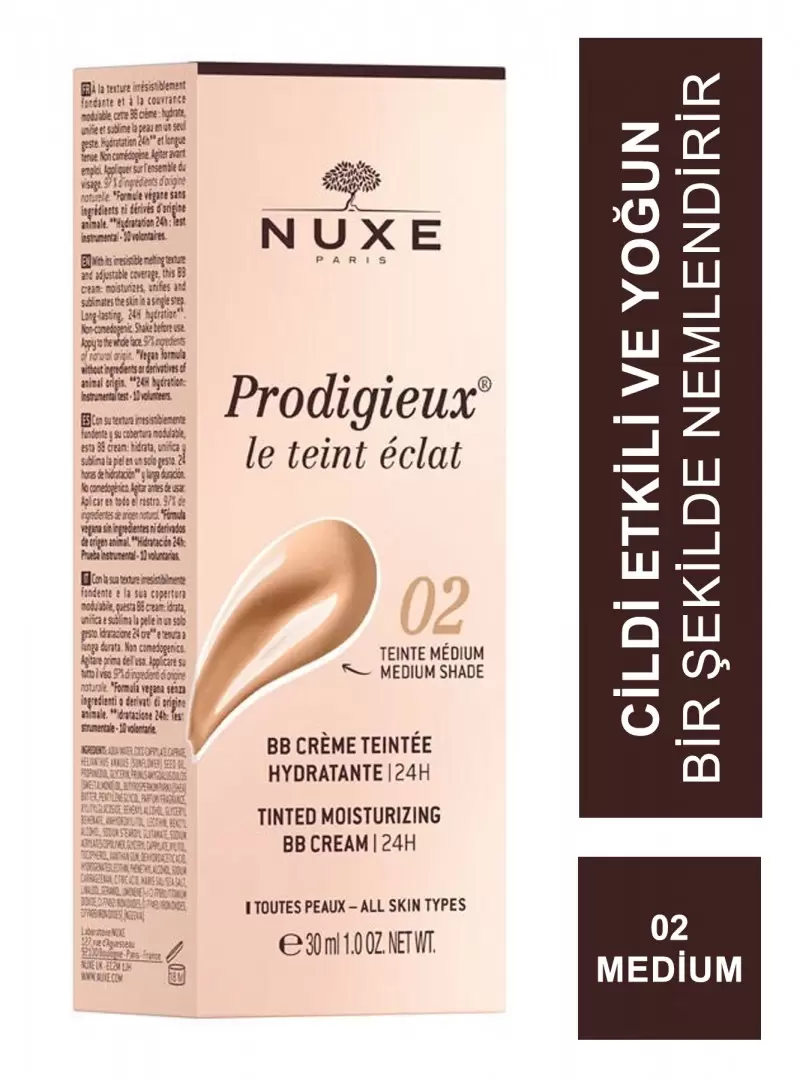 Nuxe Prodigieux Tinted Moisturizing BB Cream - 02 Medium 30 ml