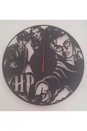 Ebruli Sanat Tasarım Harry Potter Dekoratif Duvar Saati