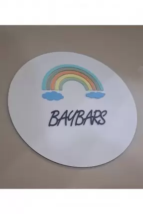 Ebruli Sanat Tasarım Rainbow Desenli Özel Tasarım Çocuk Odası Kapı Süsü Ve Duvar Süsü