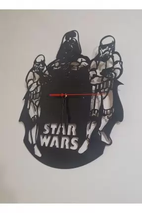 Ebruli Sanat Tasarım Starwars Özel Tasarım Ahşap Duvar Saati