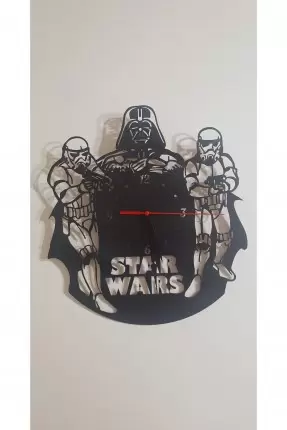 Ebruli Sanat Tasarım Starwars Özel Tasarım Ahşap Duvar Saati